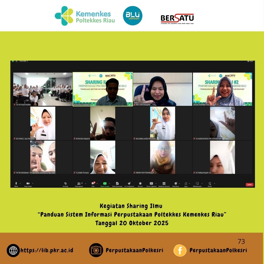 Berbagi ilmu, menebar manfaat, dan menumbuhkan semangat literasi dalan Kegiatan Sharing Ilmu #2: Sistem Informasi Perpustakaan”