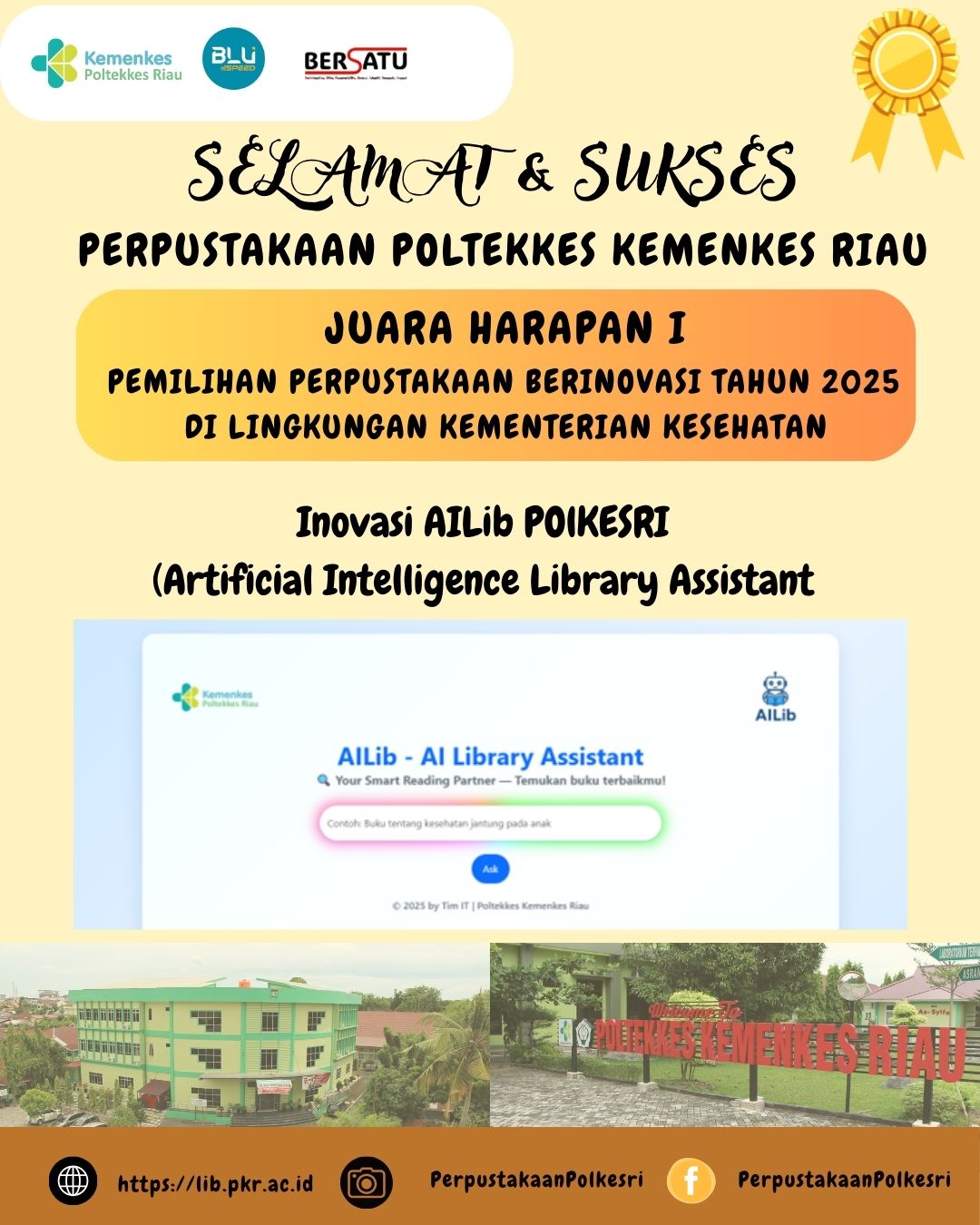 Kemenangan Inovatif: Perpustakaan Poltekkes Kemenkes Riau Meraih Juara Harapan I!