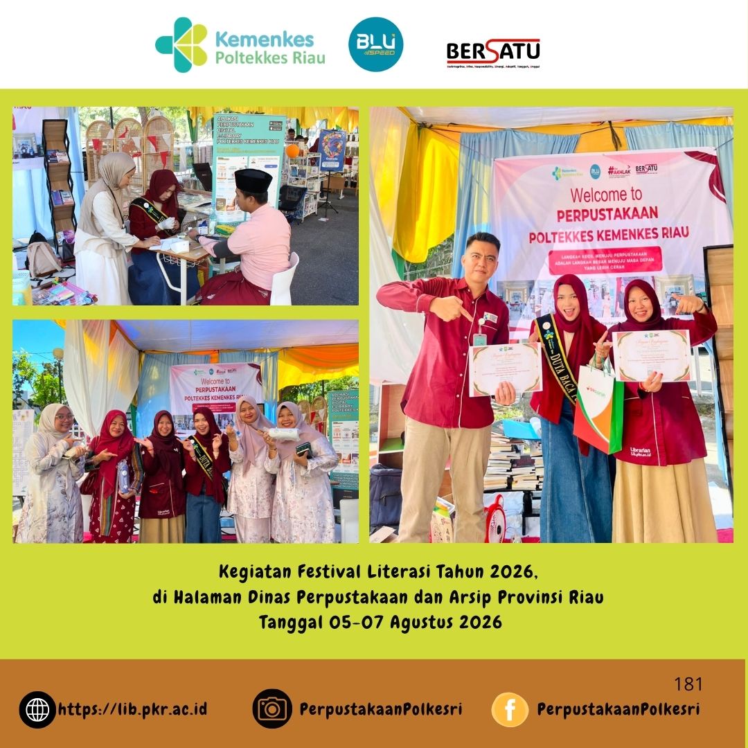 Meriahkan Festival Literasi Riau 2026, Stand Perpustakaan Poltekkes Kemenkes Sabet Penghargaan Stand Tersehat