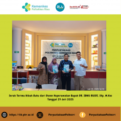 Hibah Buku Dari Dosen Keperawatan Poltekkes kemenkes Riau Bapak Dr. Ibnu Rusdi, SKp, M.Kes