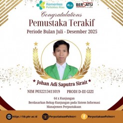 Johan Adi Saputra Sirait pemustaka teraktif bulan Juli-Desember 2025 