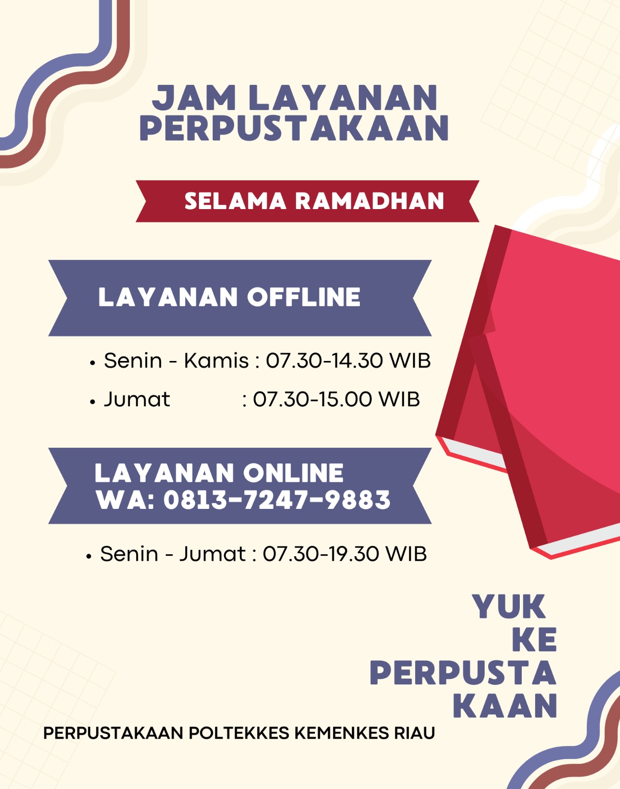 Jam Layanan Perpustakaan Selama Ramadhan