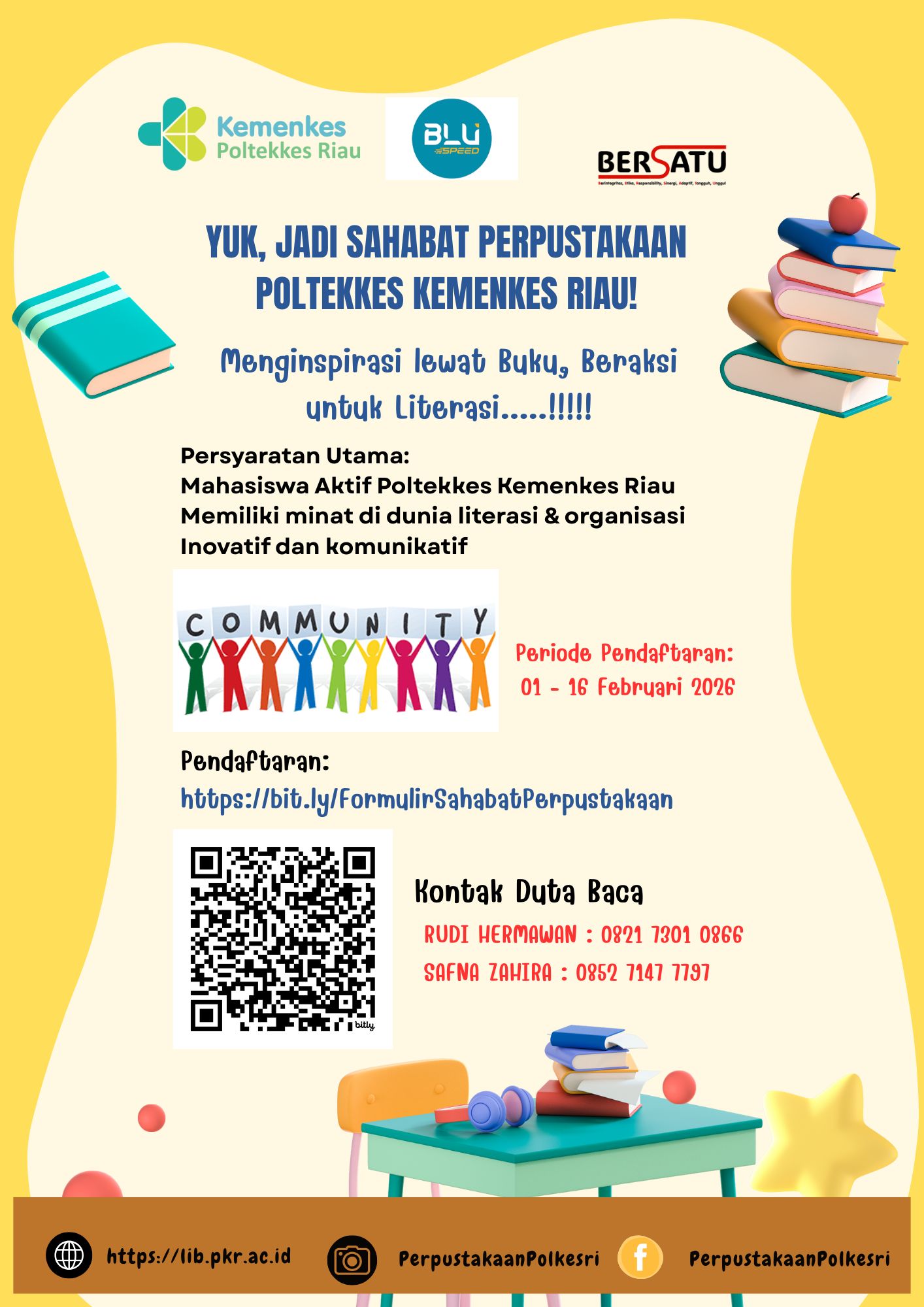 PENDAFTARAN SAHABAT PERPUSTAKAAN POLTEKKES KEMENKES RIAU!