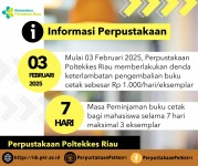 Pemberlakuan denda keterlambatan pengembalian koleksi berlaku mulai 03 Februari 2025